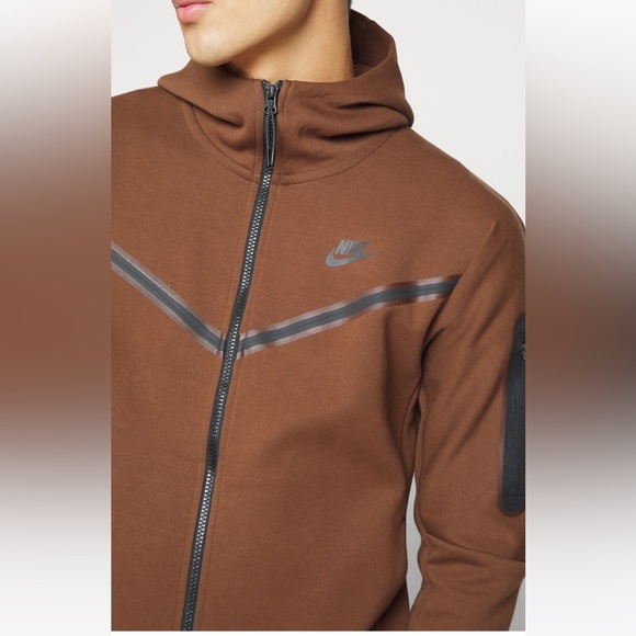 Nike Sportswear Tech Fleece Full Zip Hoodie Men Small Cacao Wow Brown CU4489 259 - Picture 1 of 14